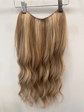Halocouture Hairpiece long dark blonde and light blonde highlighted hairpiece